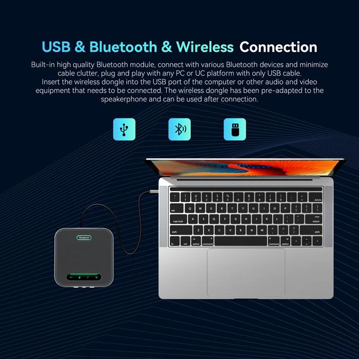 Wireless USB Microphone With 4x Mics And 360° Pick Up USB Video Conference Speakerphone For Meeting best